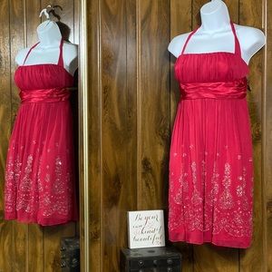 City triangle fuchsia halter dress